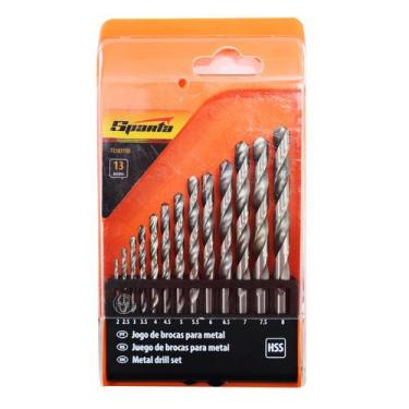 Imagem de Jogo Brocas Metal HSS 2-8mm Passo 0,5mm 13 Peças SPARTA