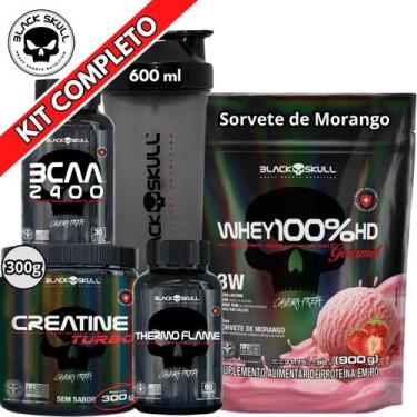 Imagem de Kit Suplemento Whey 100% HD REFIL Gourmet 900g + Creatina Turbo 300g +