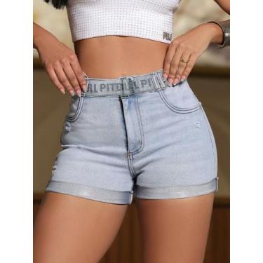 Imagem de Short Hot Pants com Cinto Personalizado PitBull Jeans 90035 COR:AZUL C
