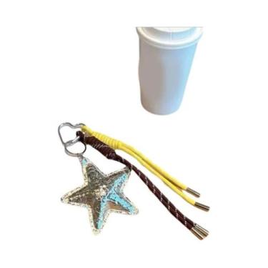 Imagem de Chaveiro De Couro PU Estrela-do-mar Fofa Com Corda Trançada, Charm Par