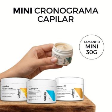 Imagem de Kit Cronograma Capilar Mini Gaboni 3 Máscaras 30g - Hidratação Nutriçã