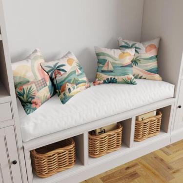 Imagem de Kit 4 Capas De Almofadas De Tecido Sublimado Decorativas Maritmo Tropi