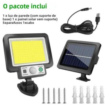 Imagem de Lâmpada Solar COB À Prova d'Água Para Exterior Com Sensor De Movimento