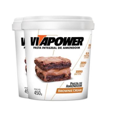 Imagem de Kit 2 Pasta de Amendoim Vitapower Brownie e Cream 450g - Vitafor