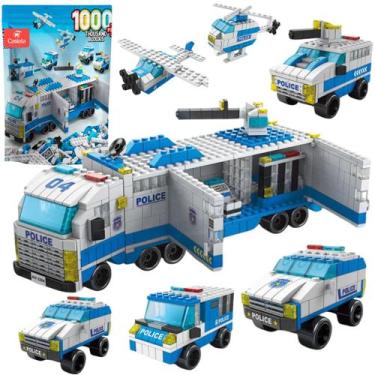 Imagem de Blocos de Montar Carro Policial 1000 Peças 6 em 1 Castela