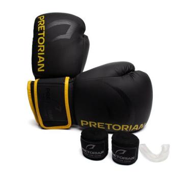 Imagem de Kit Unissex Pretorian Boxe Muay Thai FX-2 Preto/Dourado, Preto, Amarel