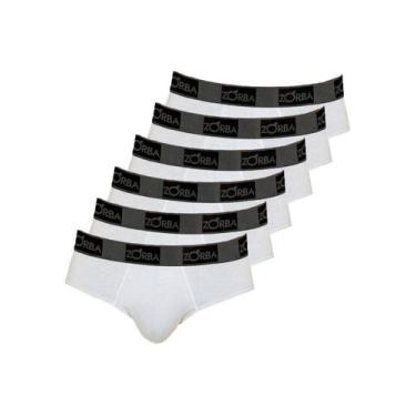 Imagem de Kit com 6 Cuecas Slip Zorba 716, Branco, M