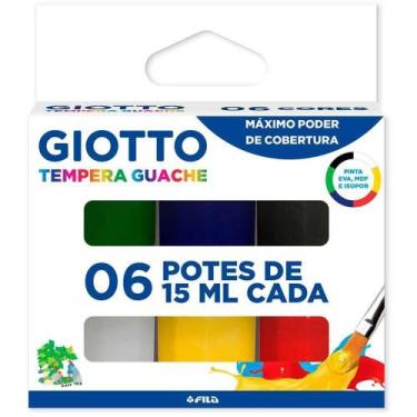 Imagem de Tinta Guache Giotto 6 Cores 15ml Tinta Atóxica Secagem Rápida Conjunto