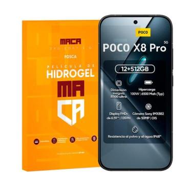 Imagem de Película Hidrogel Frontal Mi Poco X8 Pro HD ou Fosca - MACA, Fosca