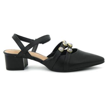 Imagem de Sapato Feminina Beira Rio 4182.230 Bico Fino Slingback Moda, 37, Preto