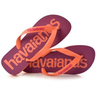 Imagem de Chinelo Havaianas Top Logomania II 4145741, Laranja, 41/42