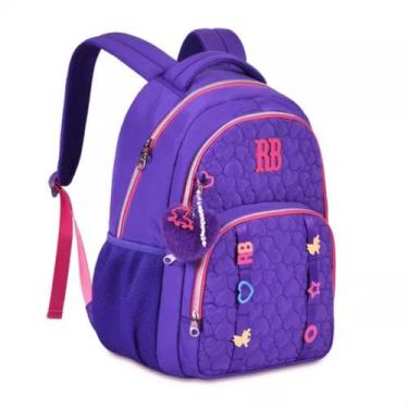 Imagem de Mochila Costas Escolar Menina Rebecca Bonbon Juvenil Roxo Clio Style