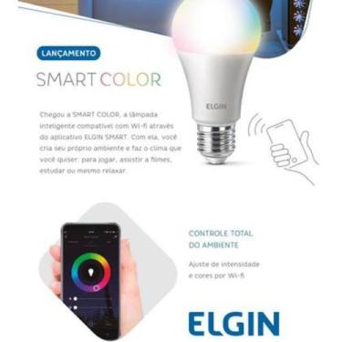 Imagem de Lâmpada Smart Wi-Fi Elgin Smart Color Bulbo LED - 10W