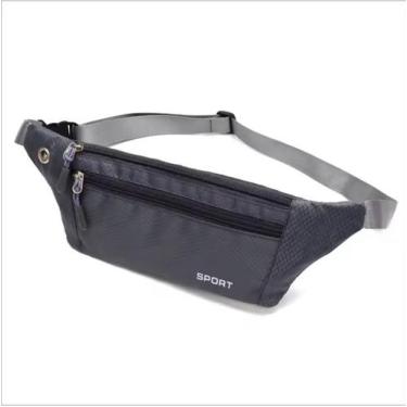 Imagem de Pochete slim fina impermeável unisex ajustável discreta - XT, Cinza