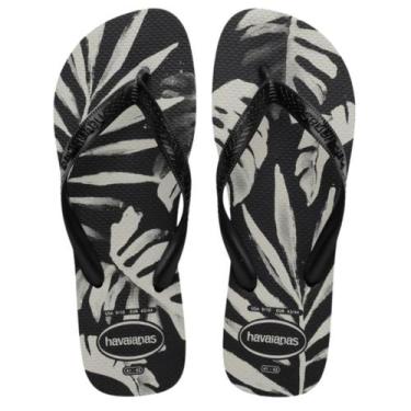 Imagem de Chinelo Havaianas Aloha, 39/40, Preto, Preto, Cinza