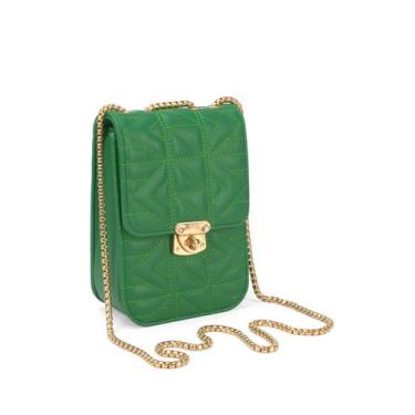 Imagem de Bolsa Celular Transversal Feminina Gash BG72615 Matelassê, Verde