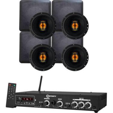 Imagem de Kit Amplificador Taramps Ths 4001 400wrms + 4 Arandelas 220w, 127/220V
