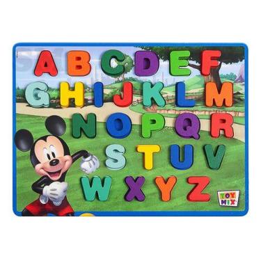 Imagem de Brinquedo Educativo Placa Em Mdf Letras Maiúsculas Mickey - Vmp Papeis