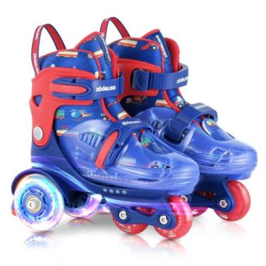 Imagem de Patins ZOOBLISS Kids 4 tamanhos ajustáveis de 3 a 7 anos com rodas ilu