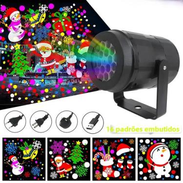 Imagem de Projetor Laser LED De Flocos De Neve Com 16 Padrões, Luz Rotativa Para