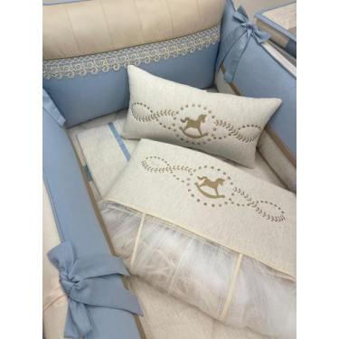 Imagem de Kit berco 7 pcs cavalinho bordado 503 nany baby