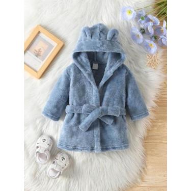 Imagem de Roupão Infantil Fleece C Capuz Bebe Criança Bichinho Piscina - anjo da