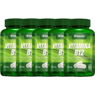 Imagem de Kit 5X Vitamina B12 - 60 Cápsulas - Herbamed