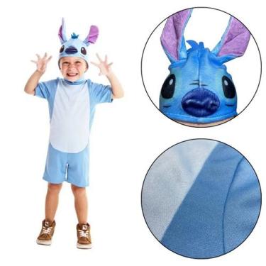 Imagem de Fantasia Infantil Stitch Disney Clássica Curta com Touca - Novabrink, 