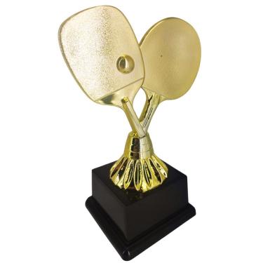 Imagem de Troféu Esportivo Vitória 600023 Tênis de Mesa 16cm em Polímero Metalizado Dourado para Premiação