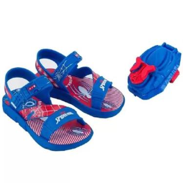 Imagem de Sandalia Infantil Homem Aranha Lancador 22765 Masculina - Grendene, Az