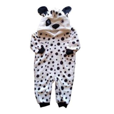 Imagem de Macacão Bebê Unissex Longo Pelo Sublimado Dalmata TileeSul, Branco, G