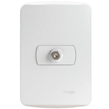Imagem de Conjunto Tomada Para Antena de Tv Para Cabo Coaxial 9mm Branco Miluz S