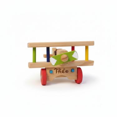 Imagem de Avião Decorativo de Madeira Pinus e MDF Personalizado com Gravação Multicolorido para Quarto Infantil