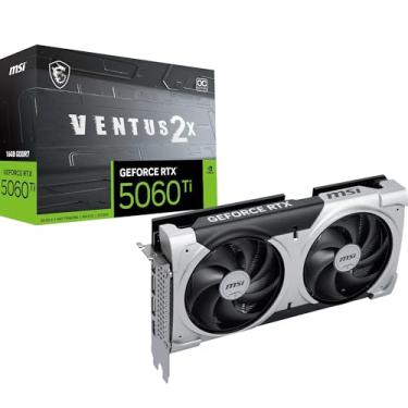 Imagem de MSI Placa de vídeo para jogos NVIDIA GeForce RTX 5060 Ti 16G VENTUS 2X OC PLUS GDDR7 128 bits, Boost Clock até 2617 MHz, PCIe Gen 5, DLSS 4, DP 2.1 x 3, HDMI 2.1 x 1, SFF Ready
