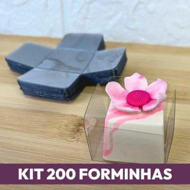 Imagem de Kit 200 Forminhas Base Transparente para Doce Aba Alta (M9) - Crystal 