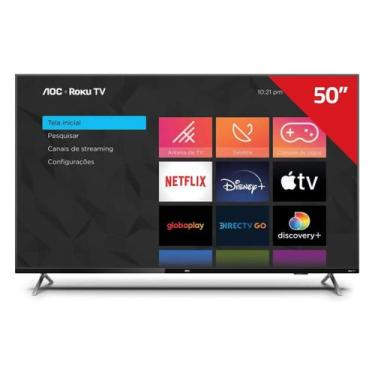Imagem de Smart TV AOC 50 LED ROKU 4K WiFi 50U6125/78G Bivolt, 50"