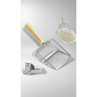 Imagem de Pá Coletora Higiênica Inox c/ Cabo Madeira - Congratulations Store