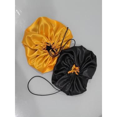 Imagem de Touca de Cetim Dupla Face Anti Frizz Regulável + Xuxinha Scrunchie Tam