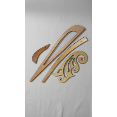 Imagem de Kit 4 Réguas Corte Costura MDF Marrom - Congratulations Store