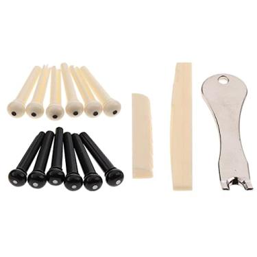 Imagem de Tongina 1 conjunto de porca de selim + ponteiras + extrator de pino para acessórios de guitarra acústica