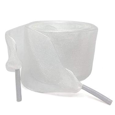 Imagem de WEGOODZF Cadarços de fio de neve planos: cadarços de sapato de seda de 4 cm de largura para tênis - 2 pares, 01 Branco, 55"Inch (140CM)