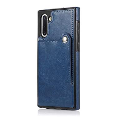 Imagem de Slot de cartão da moda, capa traseira de couro para telefone para Samsung Note 20 Ultra 10 Plus 9 para Galaxy S20 FE S10 S9 S8 S7, Azul, para Samsung S7 Edge