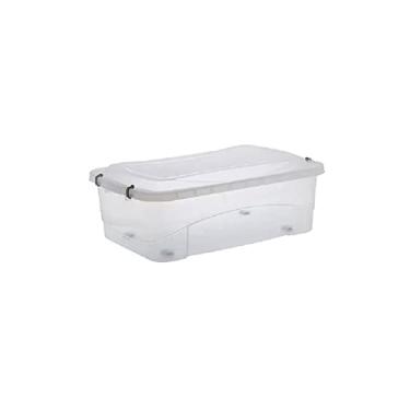 Imagem de CONTAINER MULTIUSO COM RODINHAS CAIXA ORGANIZADORA GRANDE ORGANIZADOR DE BRINQUEDOS ALIMENTOS E ROUPAS PRATIC BOX 75 LTS COM RODAS