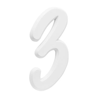 Imagem de Número Residencial Para Casa 3 Branco 3D 22cm