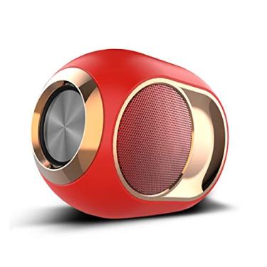Imagem de HIOD Alto-falante sem fio Bluetooth X6 com microfone/rádio portátil mini alto-falante sem fio 10 m (33 pés) alcance Bluetooth, vermelho