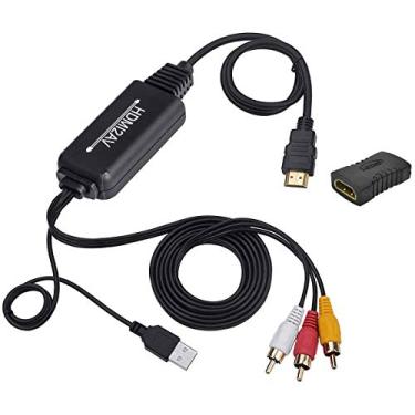 Imagem de Cabo adaptador HDMI para RCA, cabo adaptador HDMI para RCA, HDMI 1080P para AV 3RCA CVBs Composto de áudio de vídeo compatível com Amazon Fire Stick, Roku, Chromecast, PC, laptop, Xbox, HDTV, DVD
