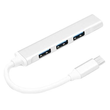 Imagem de Hub USB C, hub tipo C 4 em 1, adaptador tipo C para 4 portas USB OTG HUB, estação de ancoragem divisor multifuncional, plug and play, suporte para XP/Vista/7/8/10