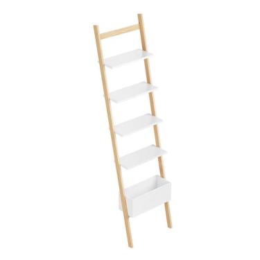 Imagem de Estante Escada Sambalelê Branca e Natural