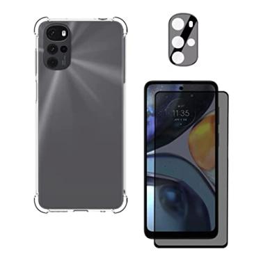 Imagem de Capa Capinha Compatível Com Moto G22 + Película Privacidade Anti Spy 3D 9D + Proteção da Lente da Câmera - (HARD GLASS STORE)