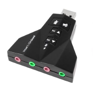 Imagem de Vrttlkkfe Plugue USB 2.0 de 3,5 mm para placa de de áudio virtual 3D 7.1